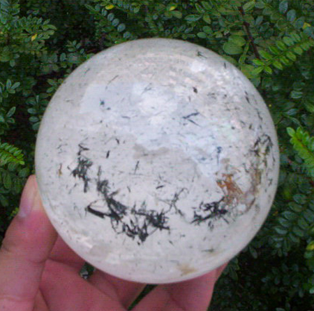 Quartz Sphere with Tourmaline 1051